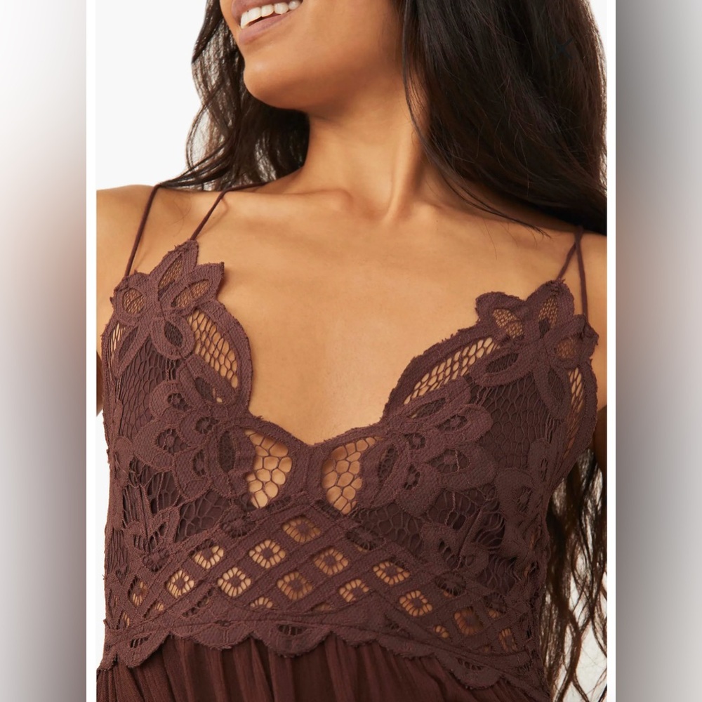 Free People FP One Adella Slip Mini Dress in Brown, Size Medium (M) - Crochet - Picture 13 of 14